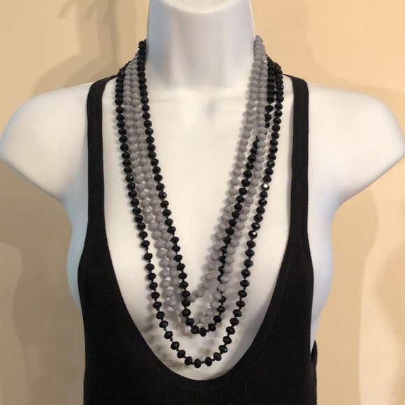 Curated bundle long crystal flapper style infinity necklaces - Picture 3 of 5